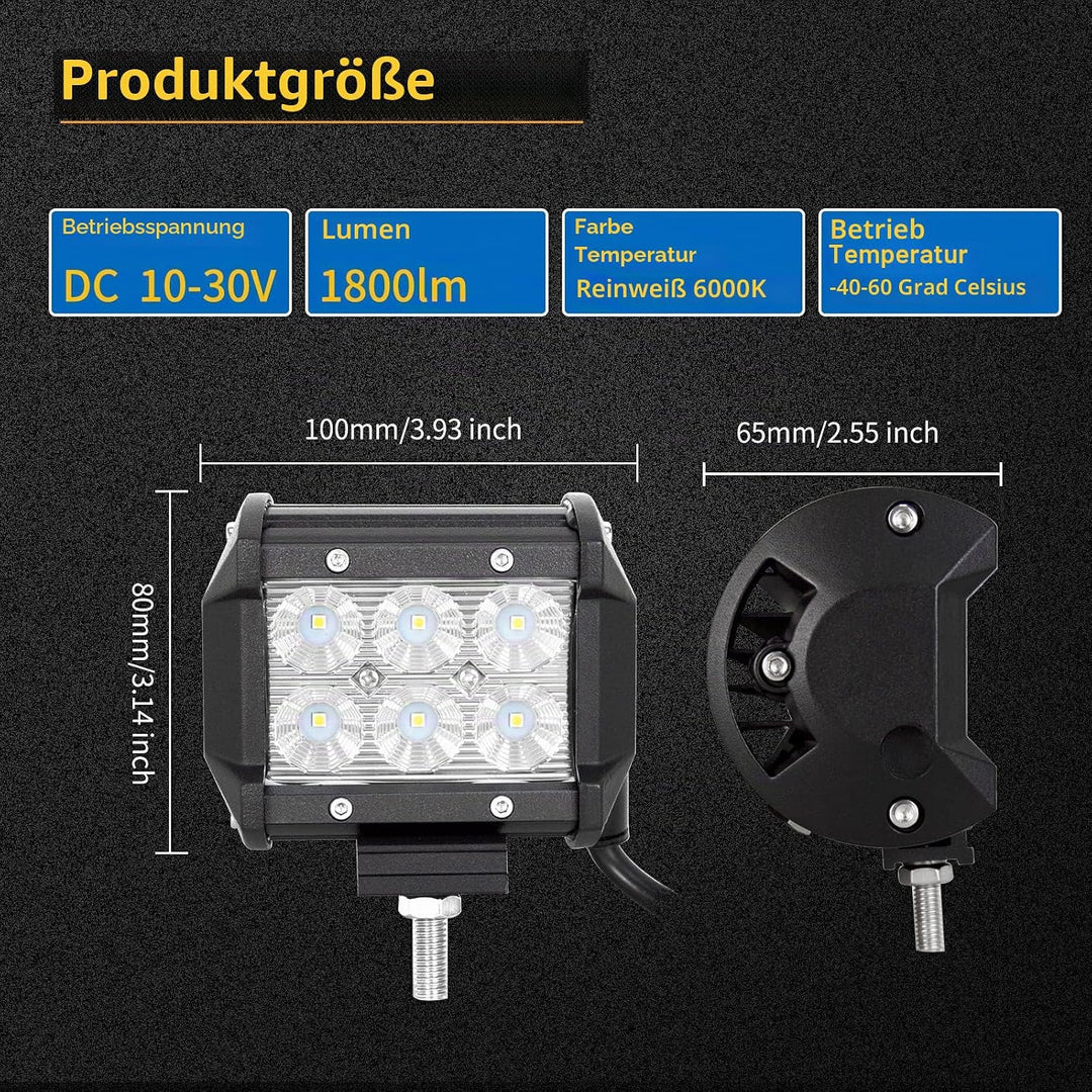 Willpower 52 Zoll 132CM 675W Led Arbeitsscheinwerfer Bar + 4 Zoll 10CM Led Scheinwerfer + Kabelbaum