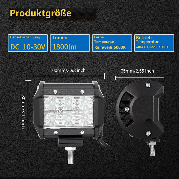 Willpower 52 Zoll 132CM 675W Led Arbeitsscheinwerfer Bar + 4 Zoll 10CM Led Scheinwerfer + Kabelbaum