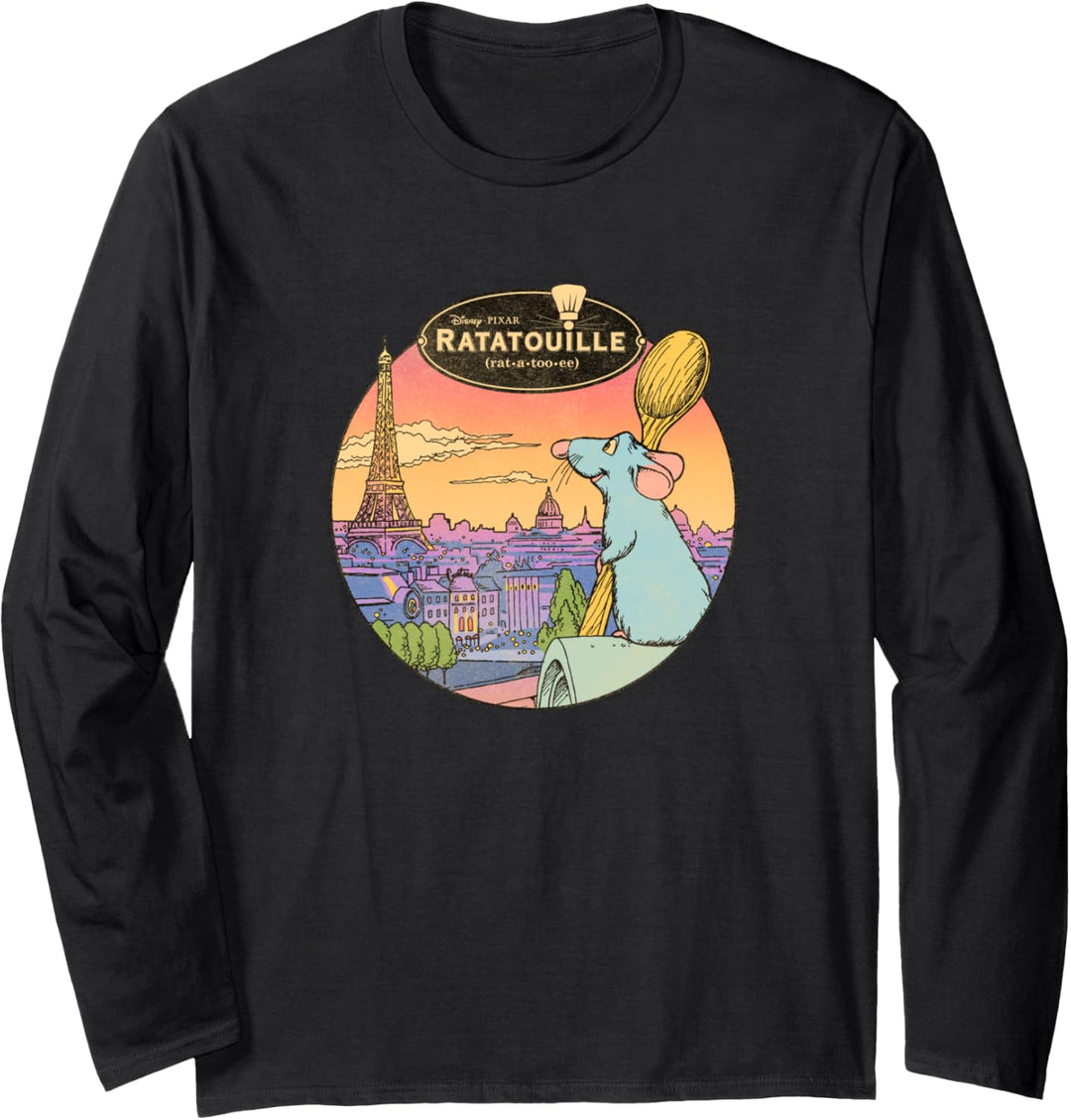 Disney Pixar Ratatouille Over Look Paris Langarmshirt