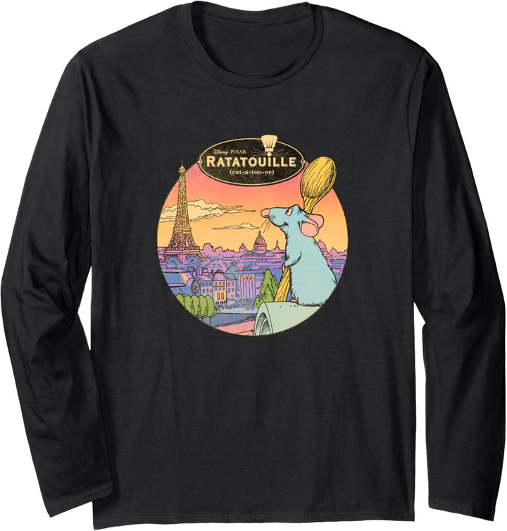Disney Pixar Ratatouille Over Look Paris Langarmshirt