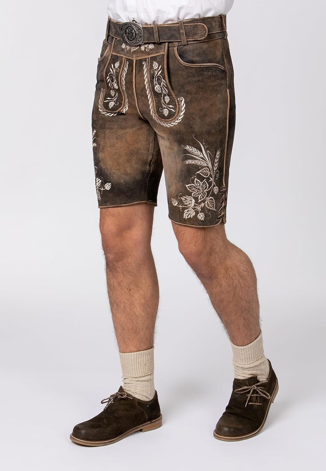 Stockerpoint Herren Almbräu Trachtenlederhose 48 Sepia Raw Nature, 48 Sepia Raw Nature