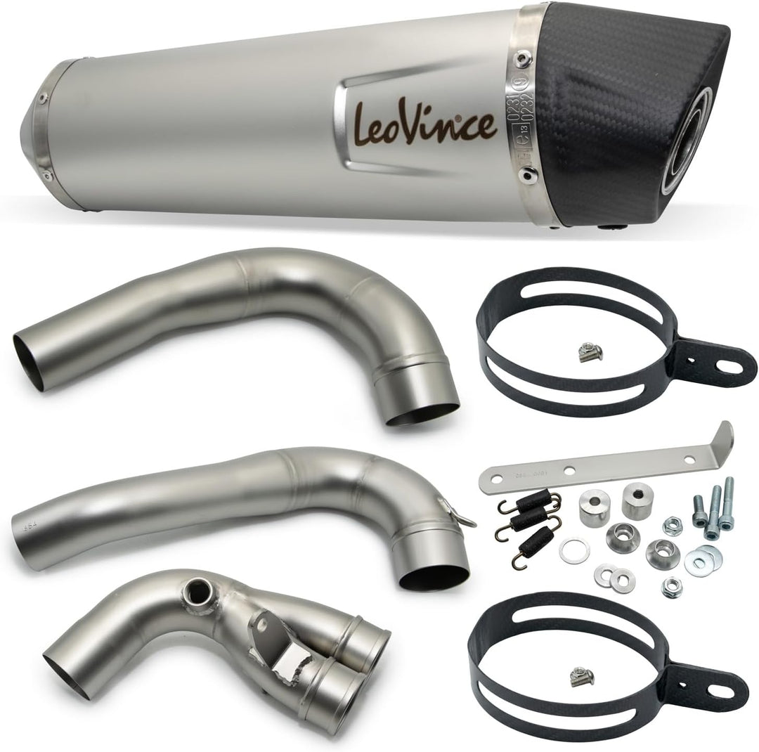 Endschalldämpfer/Auspuffanlage LeoVince SLIP-ON SBK LV ONE EVO, Edelstahl, Carbon Kappe, mit Zulassu
