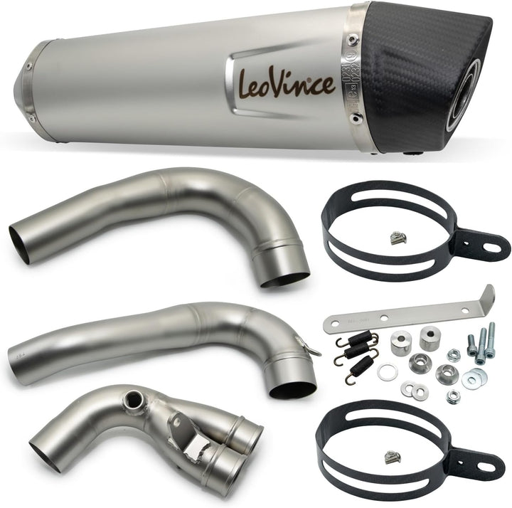 Endschalldämpfer/Auspuffanlage LeoVince SLIP-ON SBK LV ONE EVO, Edelstahl, Carbon Kappe, mit Zulassu