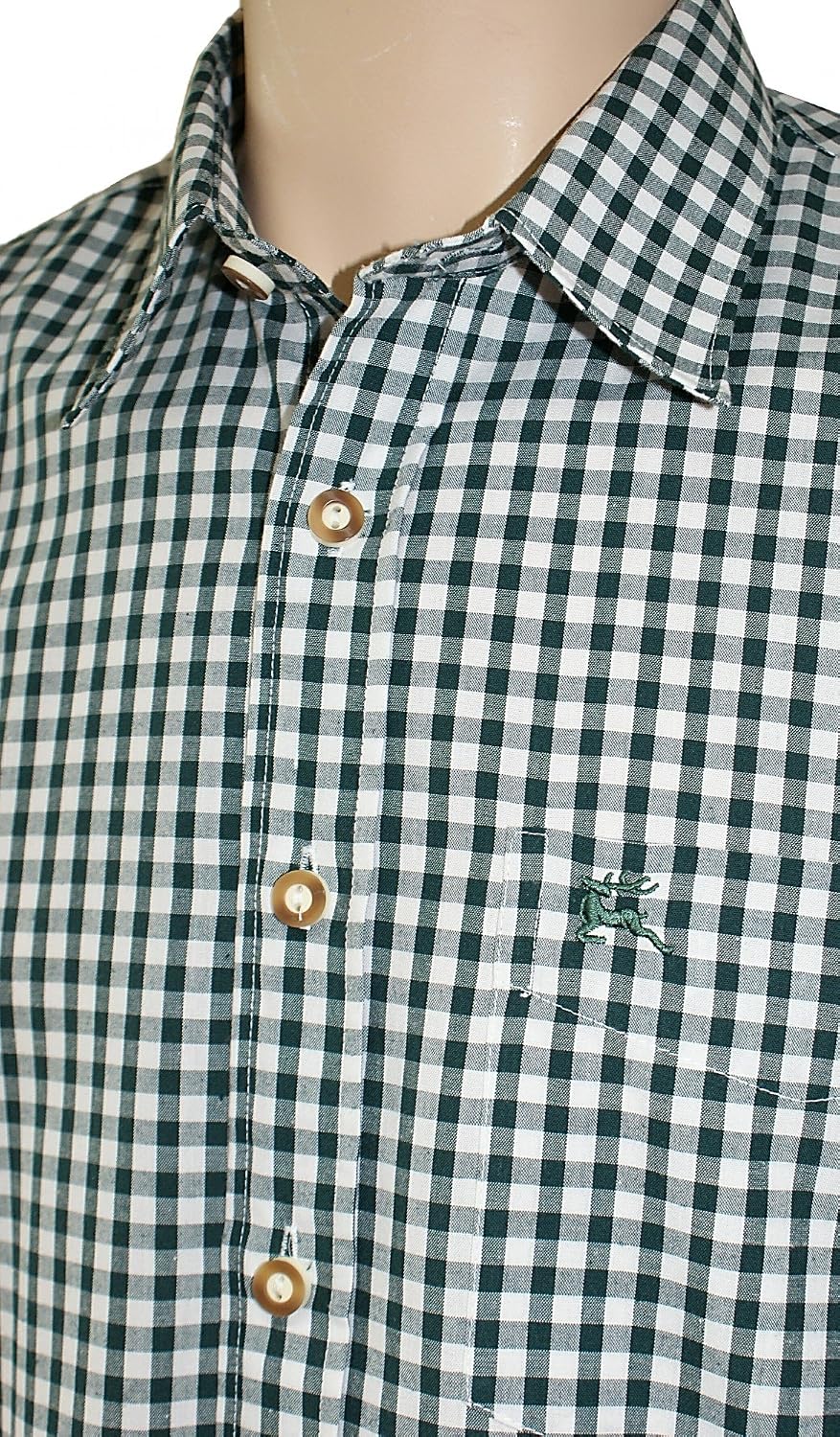 orbis Textil Trachtenhemd Karo Trachten-Pfoadl Karohemd rot kariert Trachten-Hemd Herrenhemd Tracht