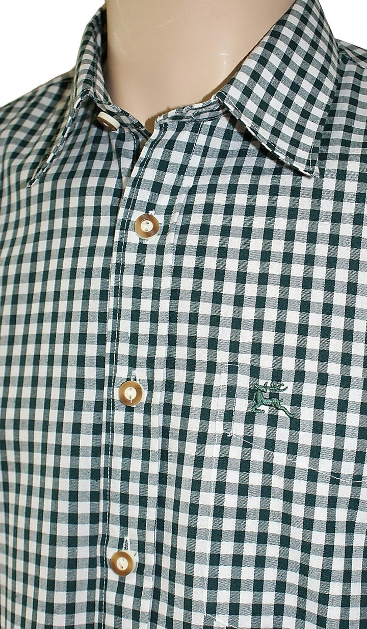 orbis Textil Trachtenhemd Karo Trachten-Pfoadl Karohemd rot kariert Trachten-Hemd Herrenhemd Tracht