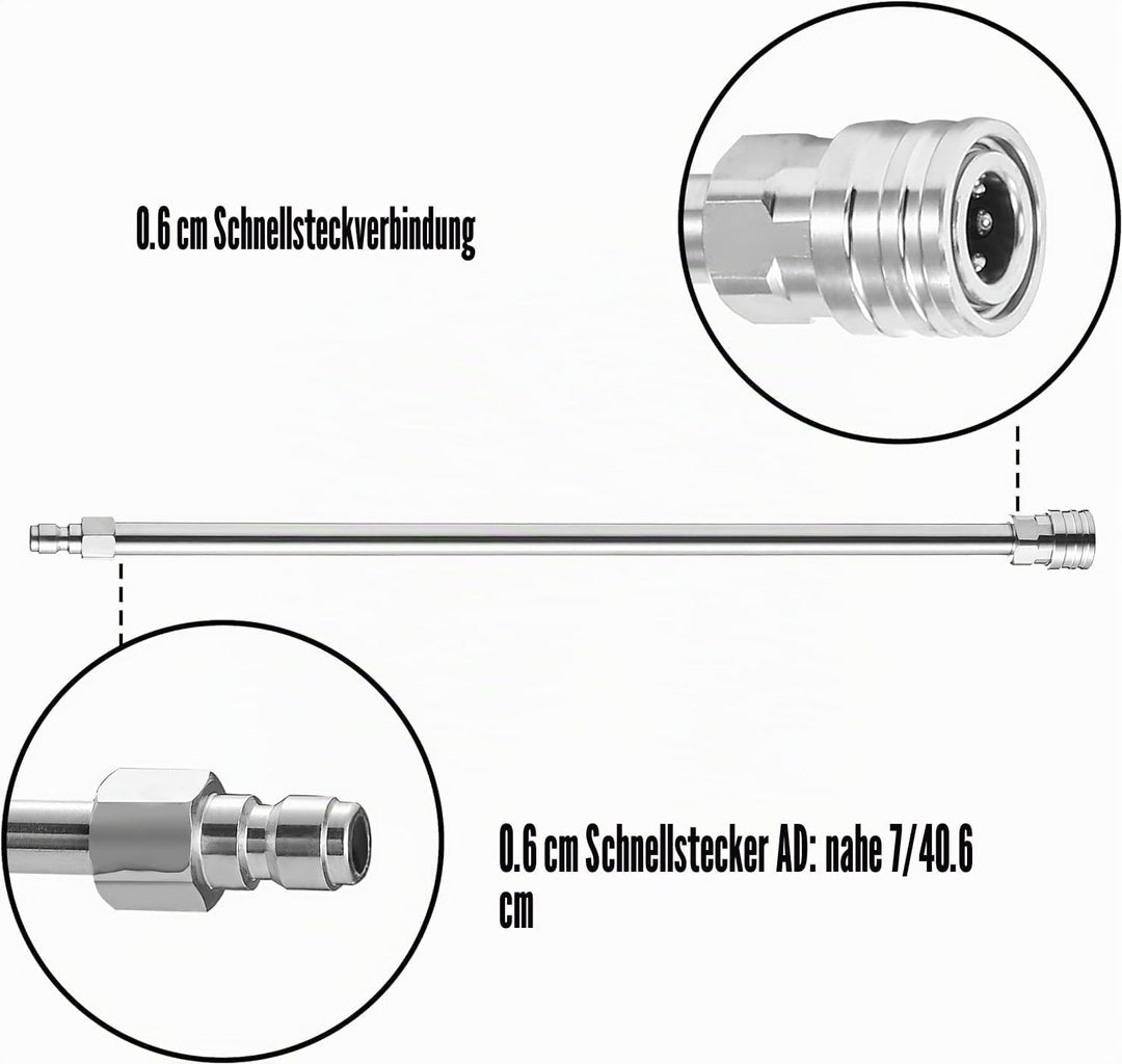 M MINGLE Hochdruckreiniger-Verlängerungsstab, Hochdruckreiniger-Lanze, 43,2 cm, 6,35 mm Schnellansch