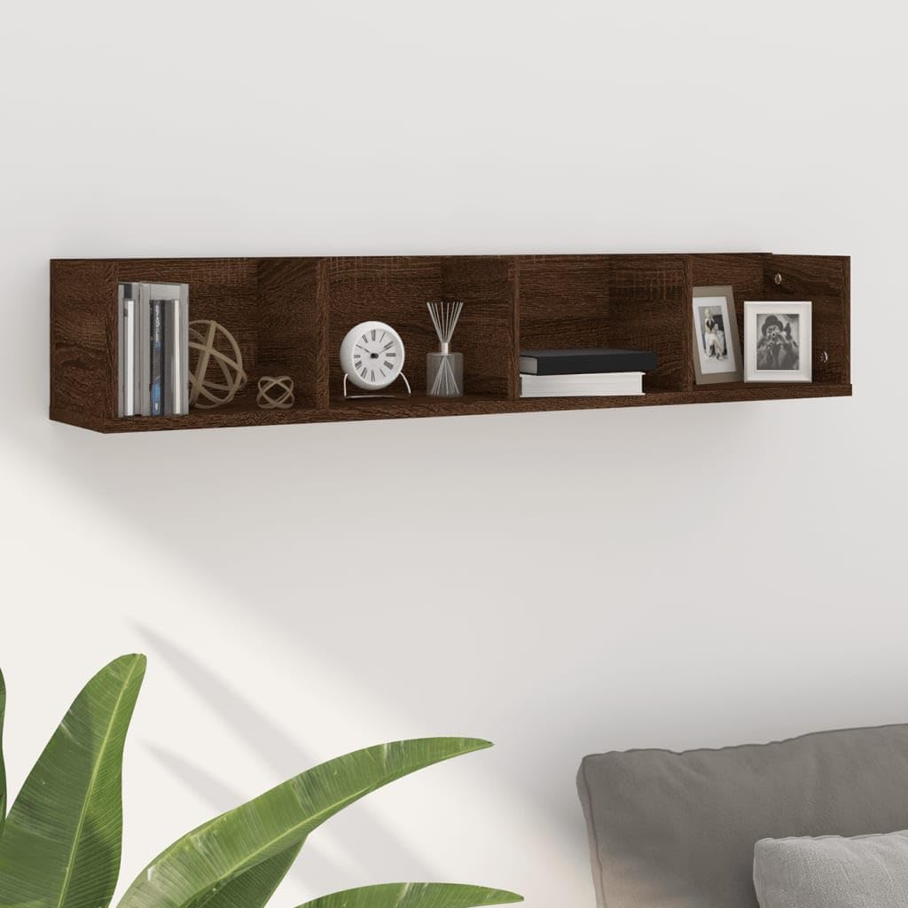 vidaXL CD Wandregal, Hängeregal mit viel Platz, Bücherregal für Wohnzimmer Schlafzimmer Büro, Wandab