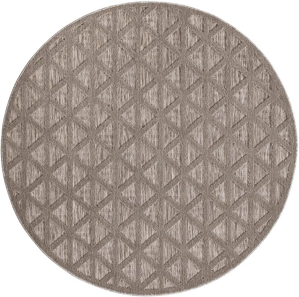 carpet city In-& Outdoor Teppich - Rund 160 cm - für Innen-& Aussenbereich - Wetterfest Balkon-Teppi