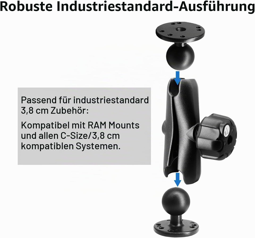 Aluminium Pleuelstange für C Grösse / 38mm Ball Zubehör, Double Socket Arm für 1,5 Zoll Ball (Anti-D