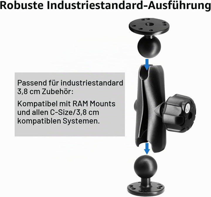 Aluminium Pleuelstange für C Grösse / 38mm Ball Zubehör, Double Socket Arm für 1,5 Zoll Ball (Anti-D