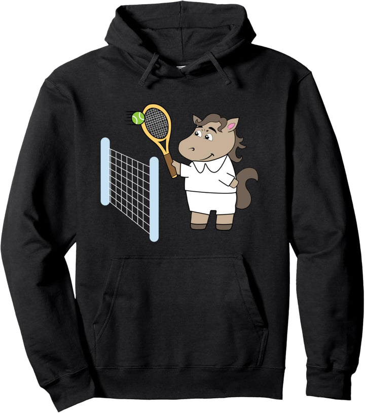 Tennis Mädchen Pferde reiten Pullover Hoodie