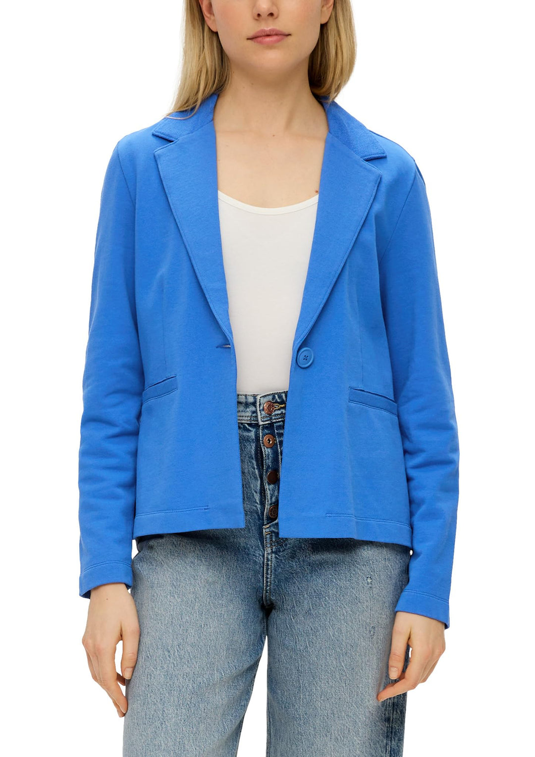 s.Oliver Damen Sweatshirt Jacke mit Reverskragen und Knopfverschluss, Lange Ärmel, Regular Fit 34 55