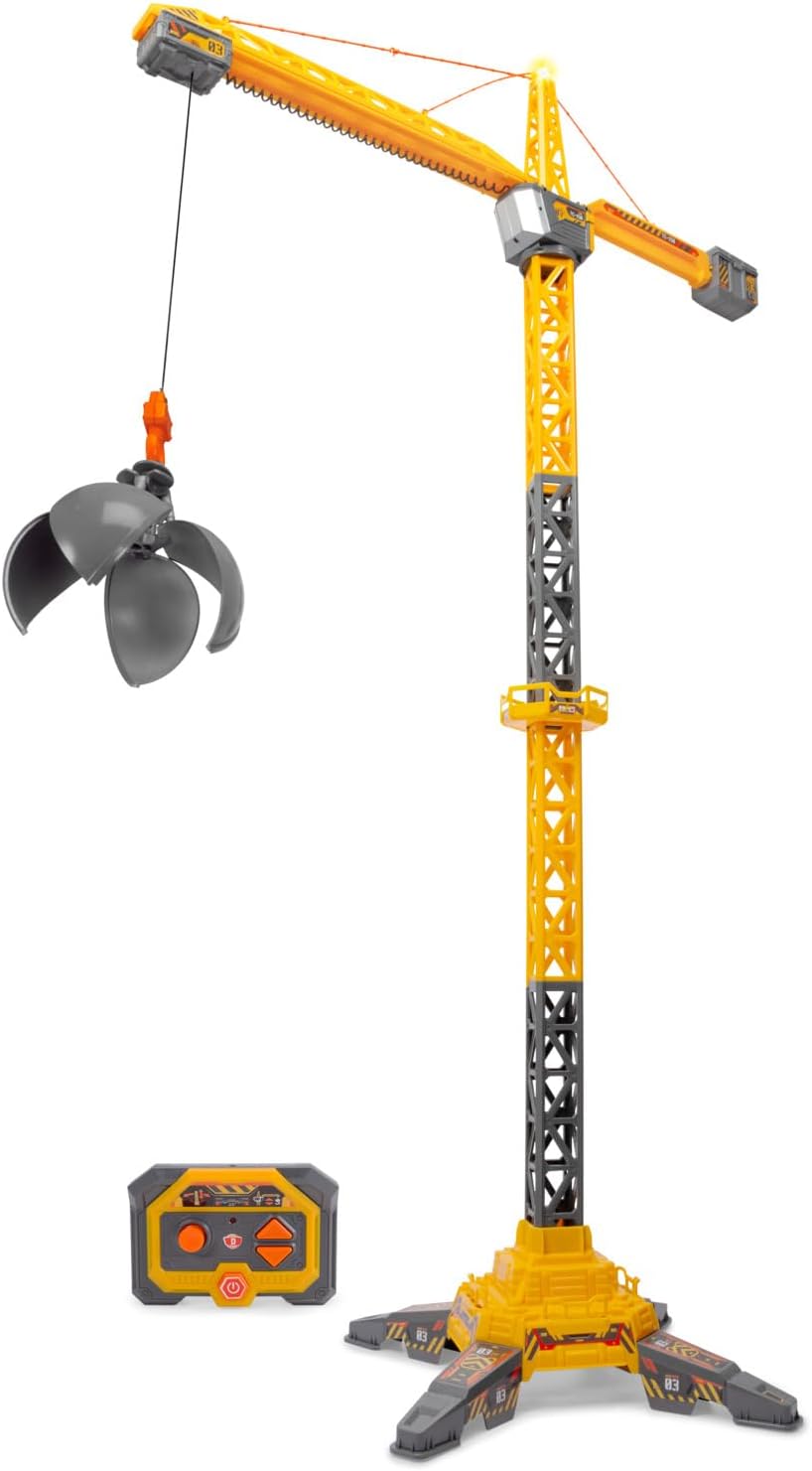 Dickie Toys - RC Titan Crane (150 cm) - Ferngesteuerter Spielzeug-Kran mit 360°-Drehung und interakt