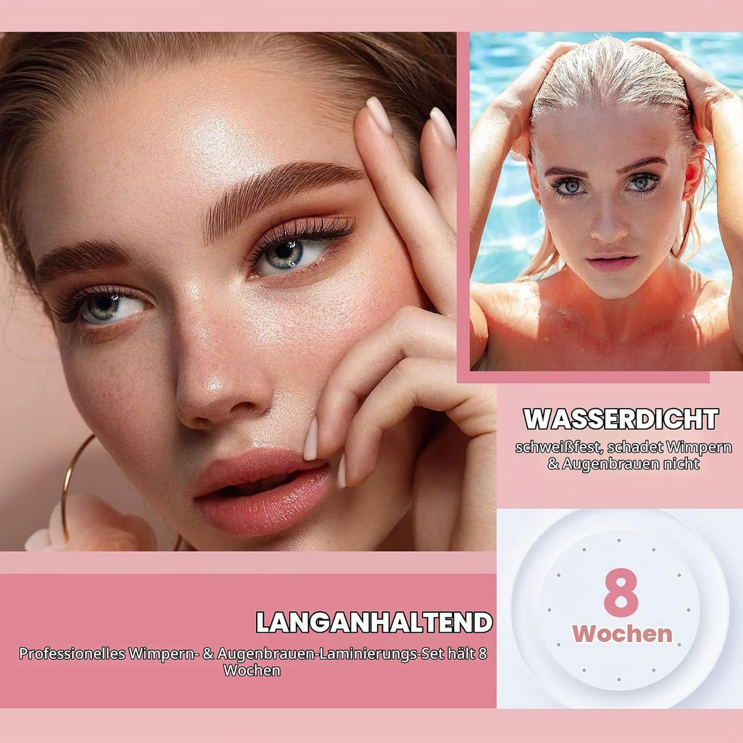 PERMANIA Wimpernlifting Set, Lash Lifting Set, Augenbrauen Lifting Set, Wimpernlifting-Kleber mit Ro