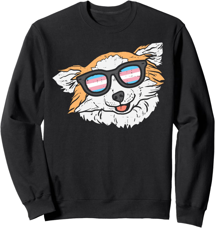 Chihuahua Transgender Sunglasses Trans Pride Flag LGBT Dog Sweatshirt