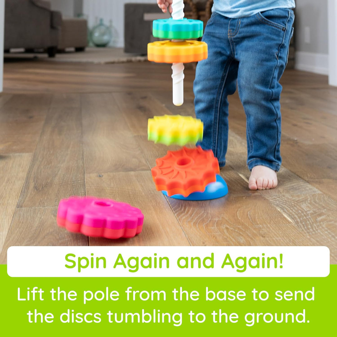 Fat Brain SpinAgain Spinning Toy, Stacking Toy for Babies, Colourful Development Toy, the First Ever