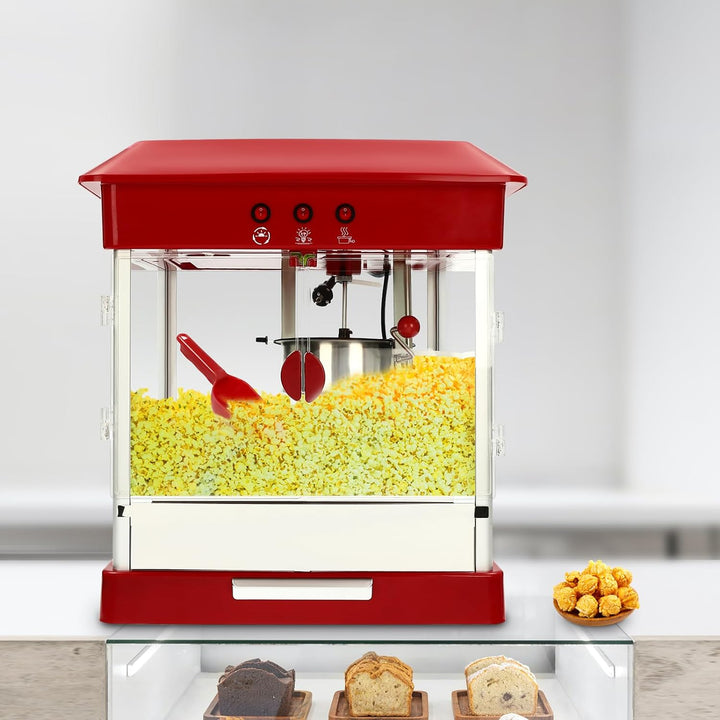 Popcornmaschine, 800W Popcorn Maker für Zuhause mit Antihaftbeschichtung, Drei verschiedenen Grössen