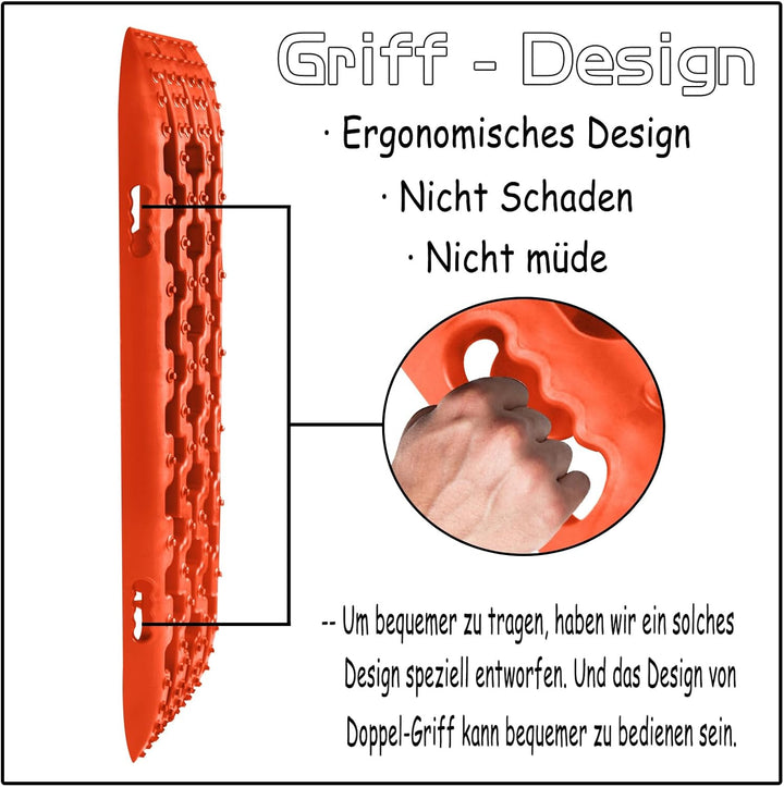 NAIZY 2x Sandbleche Offroad Traktionsmatte Kunstoff Anfahrhilfe Recovery Board Tracks mit Aufbewahru