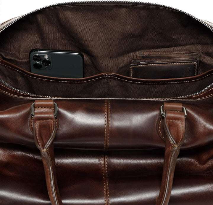 SID & VAIN Weekender Seattle aus Premium Leder I Sporttasche gross für Herren und Damen I Reisetasch