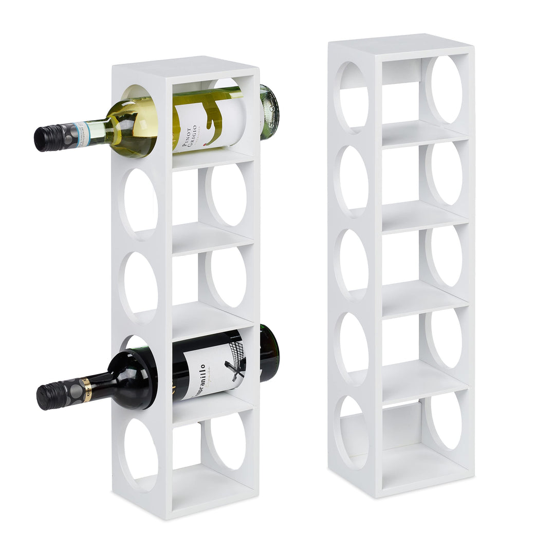 Relaxdays Weinregal für 5 Flaschen, 2er Set, Weinständer Bambus, HxBxT: 53 x 14 x 12 cm, Weinhalter