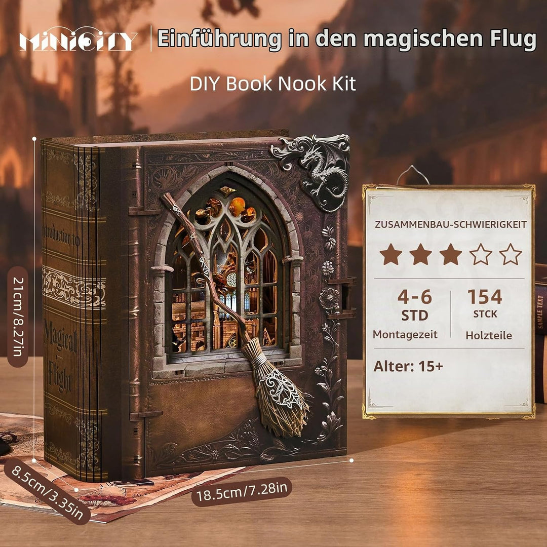 DIY Book Nook Kit Miniatur Puppenhäuser Haus Kit, Bookshelf Decor, Bücherecke, Booknook Häuser Model