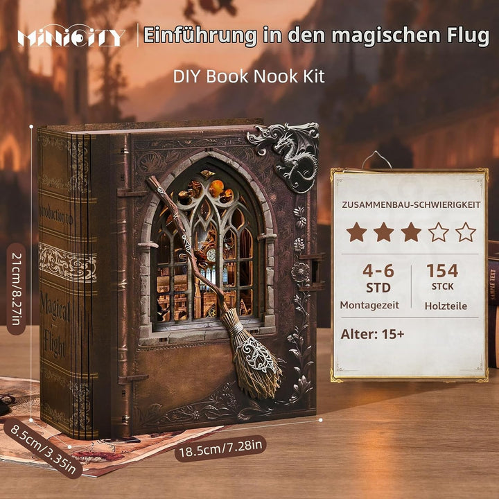 DIY Book Nook Kit Miniatur Puppenhäuser Haus Kit, Bookshelf Decor, Bücherecke, Booknook Häuser Model