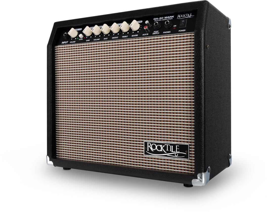 Rocktile GA-30 Mark Gitarrenverstärker (30 Watt Gitarrencombo, 2 Kanäle (Clean/Drive), 8" Speaker, m