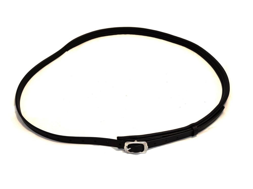 Leder Halsring Halsriemen Flach für Pferde verstellbar gepolstert Farbe Schwarz, Schwarz