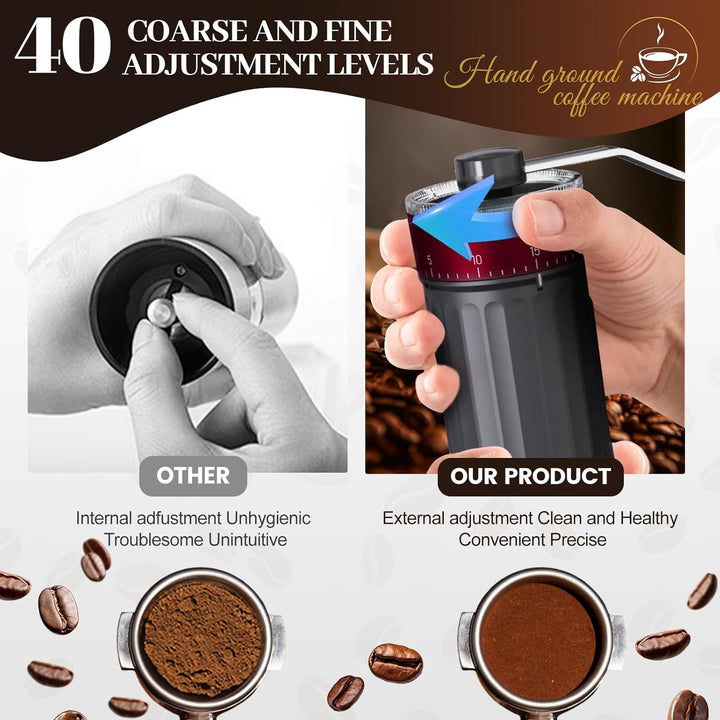 Externer verstellbarer manuelle kaffeemühle Mini Manuelle eitgemässem Kegelmahlwerk aus Keramik Kaff