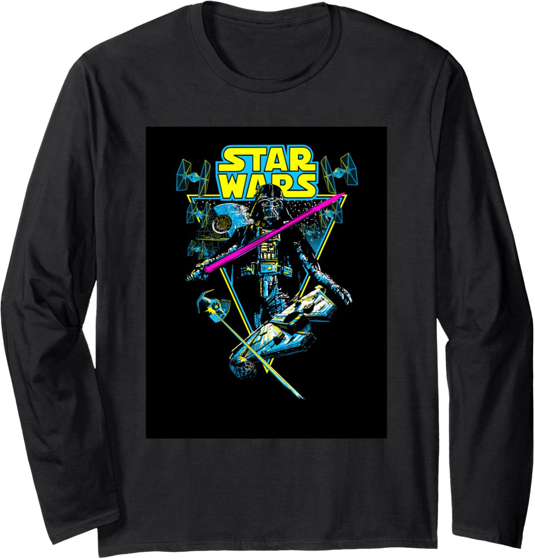 Star Wars Darth Vader Battle Vintage Retro Triangle Langarmshirt