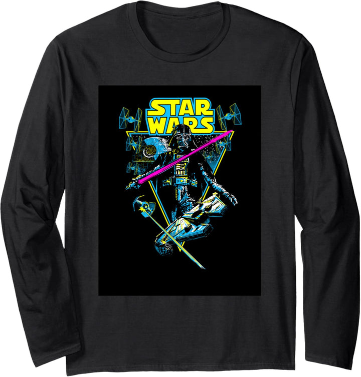 Star Wars Darth Vader Battle Vintage Retro Triangle Langarmshirt