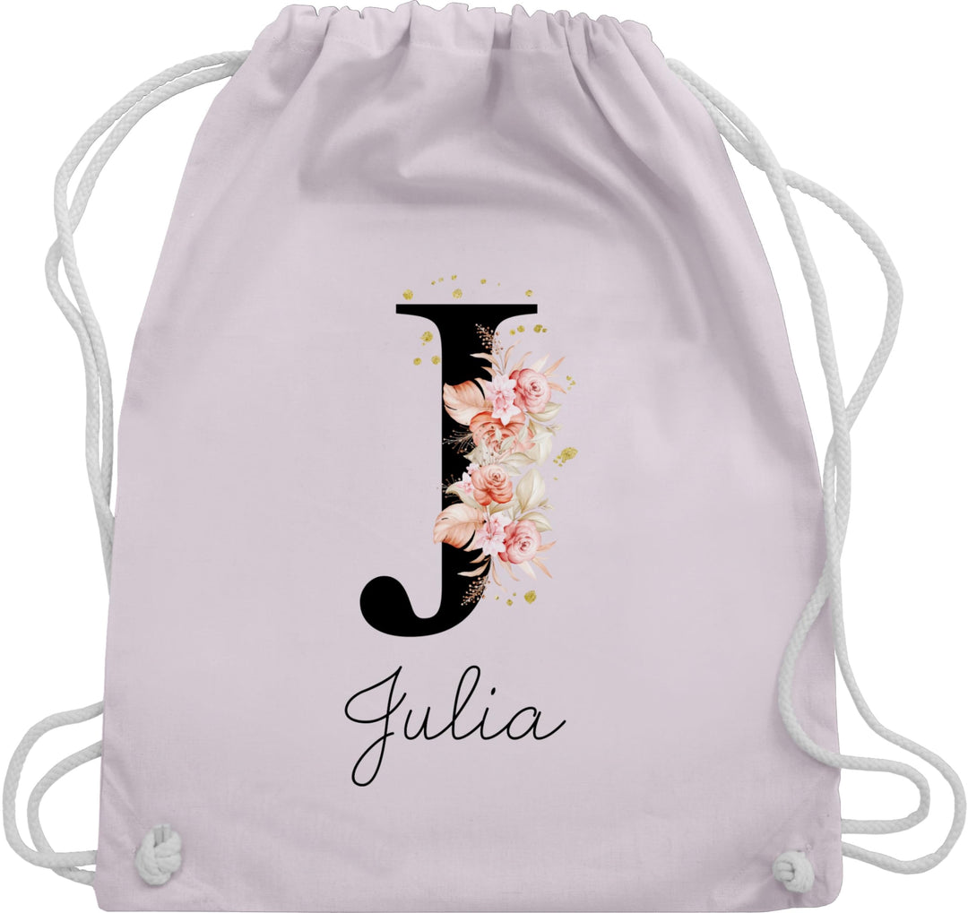 Turnbeutel Rucksack - Initialen - Buchstabe mit Name personalisiert I Anfangsbuchstabe I Initiale -