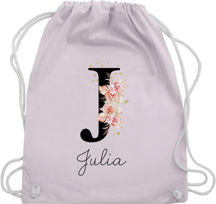 Turnbeutel Rucksack - Initialen - Buchstabe mit Name personalisiert I Anfangsbuchstabe I Initiale -