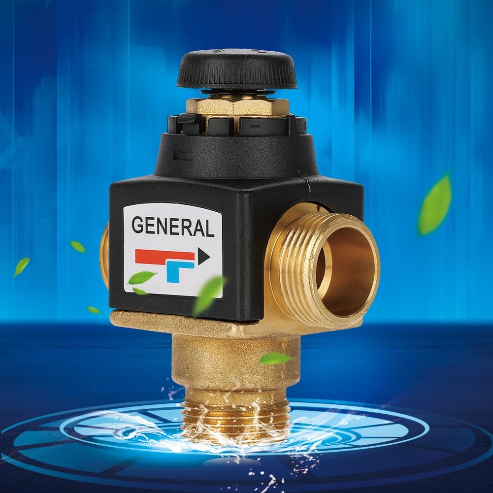 3-Wege-Ventil DN20 Thermostat-Mischventil Messing Aussengewinde für Solarwarmwasserbereiter