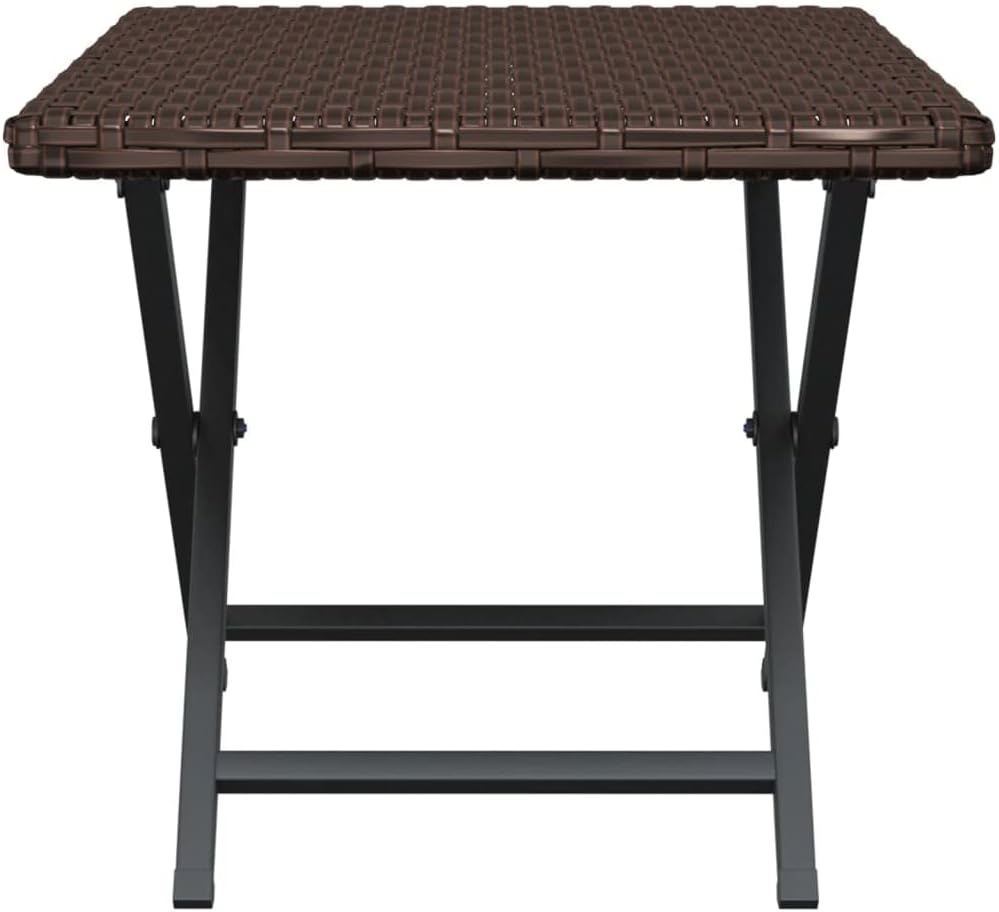 Makastle Polyrattan Klapptisch 45x35x32 cm Platzsparend Klappbar Tragbar Wetterfest Aussen Gartentis