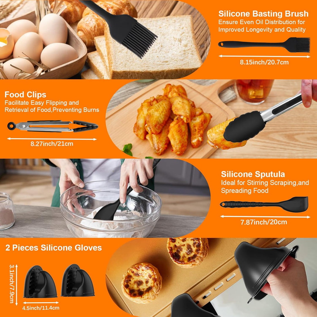 Heissluftfritteuse Zubehör für COSORI Dual Blaze TwinFry 10L, 1 x 10 l + 2 x 5 l Wiederverwendbar Si
