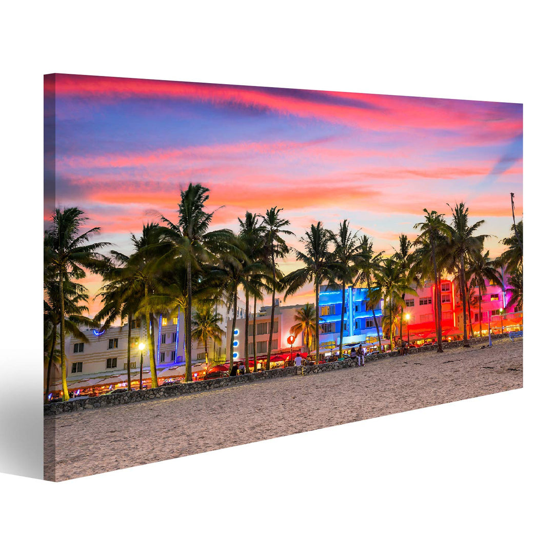 islandburner Bild auf Leinwand Miami Florida Usa Stadtbild Auf Miami Beach Am Ocean Drive Wandbild P