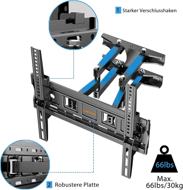 JXMTSPW Wandabstand Fernseher, 26-55 Zoll TV Wandhalterung, Langer Schwenkarm, Neigen, Schwenken, Ro