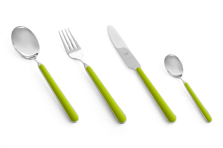 Mepra SPA 10Q722024 Besteckgarnitur, Design Millenium, Oliv, 24-teilig Olivgrün 24 Stück, Set, Olivg