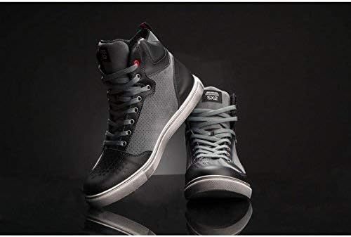 SHIMA SX-2 Motorradschuhe für Herren | Leder, Atmungsaktiv, Verstärkte Strassenreitschuhe mit Knöche