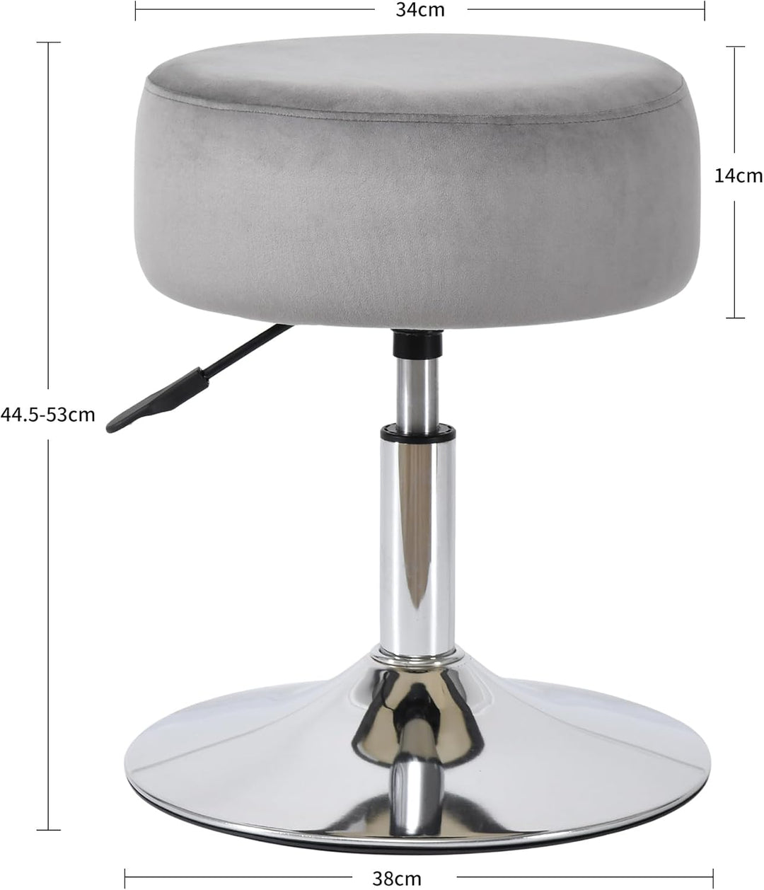 Drehhocker Sitzhocker Hocker RUND höhenverstellbar drehbar aus Kunstleder Farbauswahl Duhome 428S, F