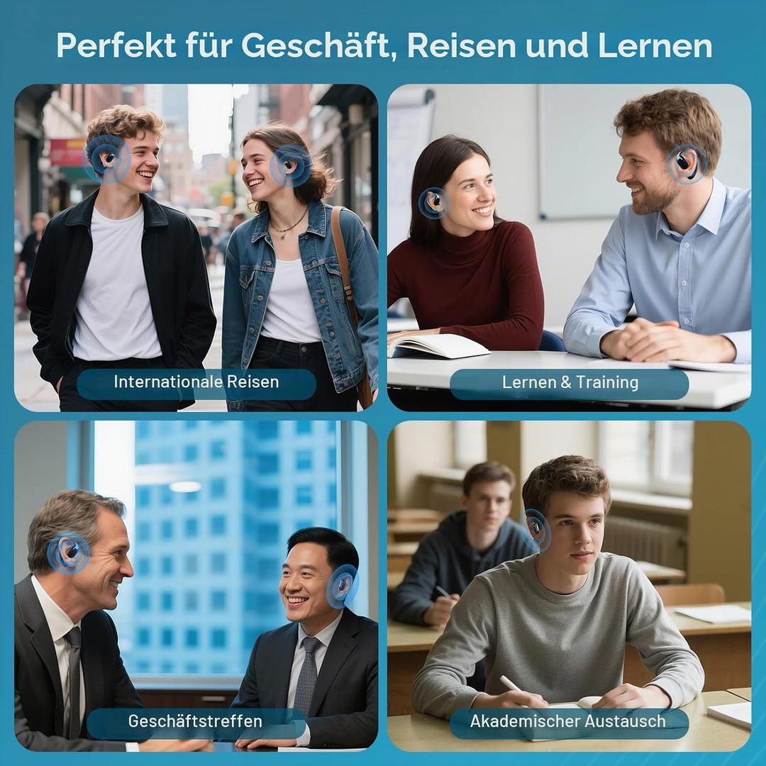 KI Übersetzer Kopfhörer Ninonly Bluetooth 5.4 Echtzeit Übersetzer Kopfhörer mit 150 Sprachen mit App