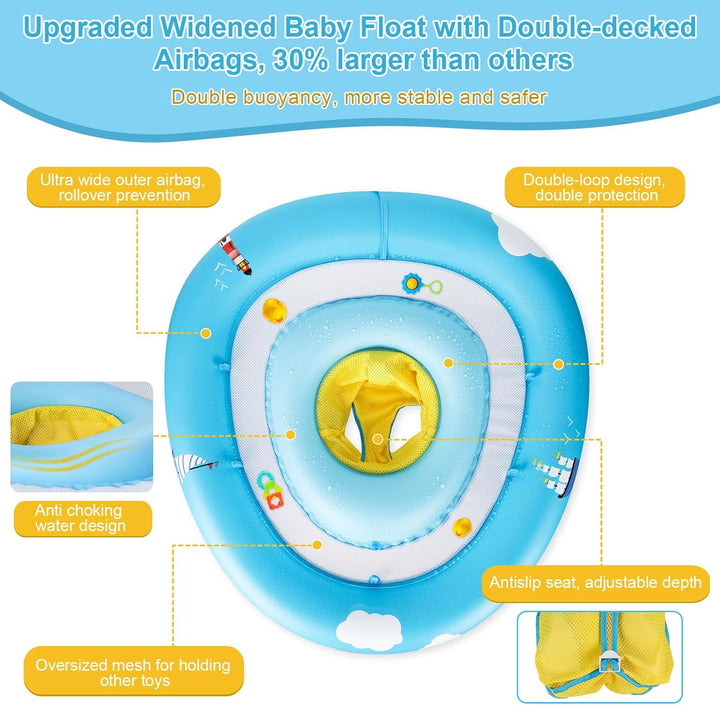 MYCARBON Baby Schwimmring mit verstellbare Schwimmsitz, UPF50+ Sonnendach, Spielzeug für Kinder Schw