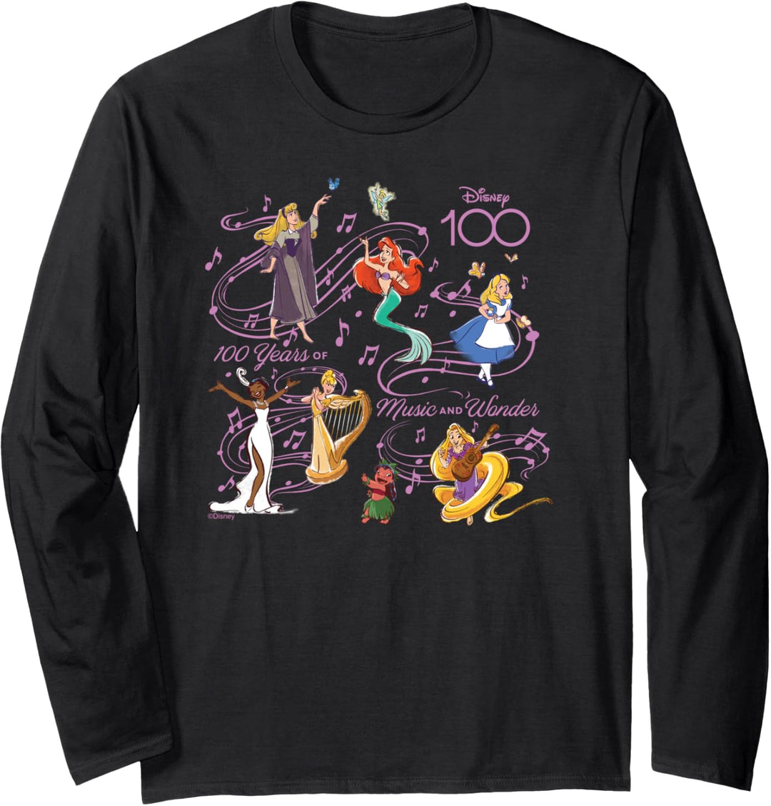 Disney 100 Years of Music and Wonder Princess Songs D100 Langarmshirt