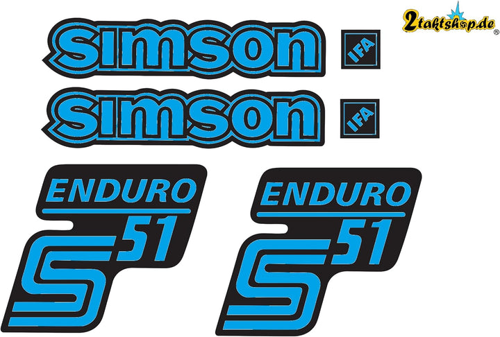 Transparente Simson S51 Enduro Aufkleber IFA Premium