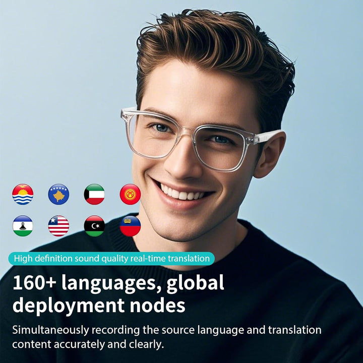 AI Übersetzer Smart Brille, zweisprachige Übersetzung in Echtzeit, Simultandolmetschbrille mit photo