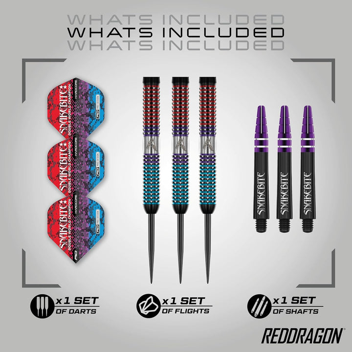 RED DRAGON Peter Snakebite Wright Spirit Edition Premium Tungsten Darts Set mit Flights und Stems 21