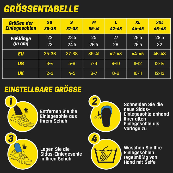 Sidas Gel Comfort Outdoor Sohle FR : S (Taille Fabricant : S:37-38) Grün, FR : S (Taille Fabricant :