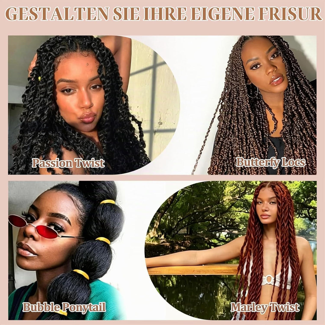 LPARMJIT Springy Afro Twist Haar 24 Zoll 8 Packungen Vorgetrennte Kinky Marley Twist Flechten Haar F