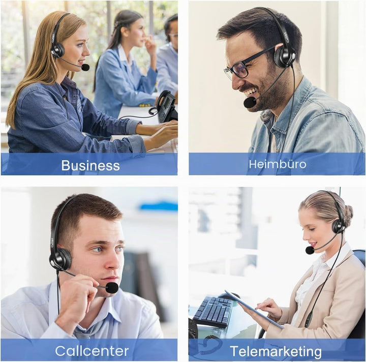 Callez RJ9 Telefon Headset mit Mikrofon Noise Cancelling, Festnetztelefon Kopfhörer Mono für Cisco 8